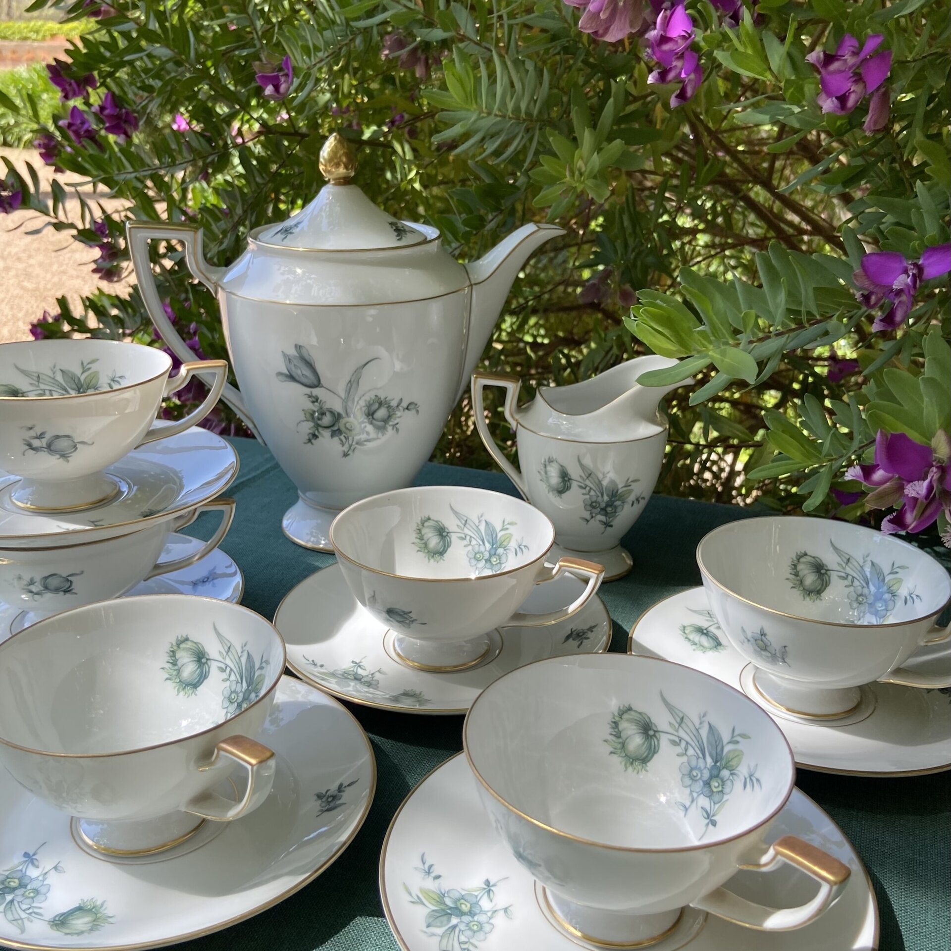 Juego de té en porcelana alemana "Royal Tettau" Bavaria. - 5