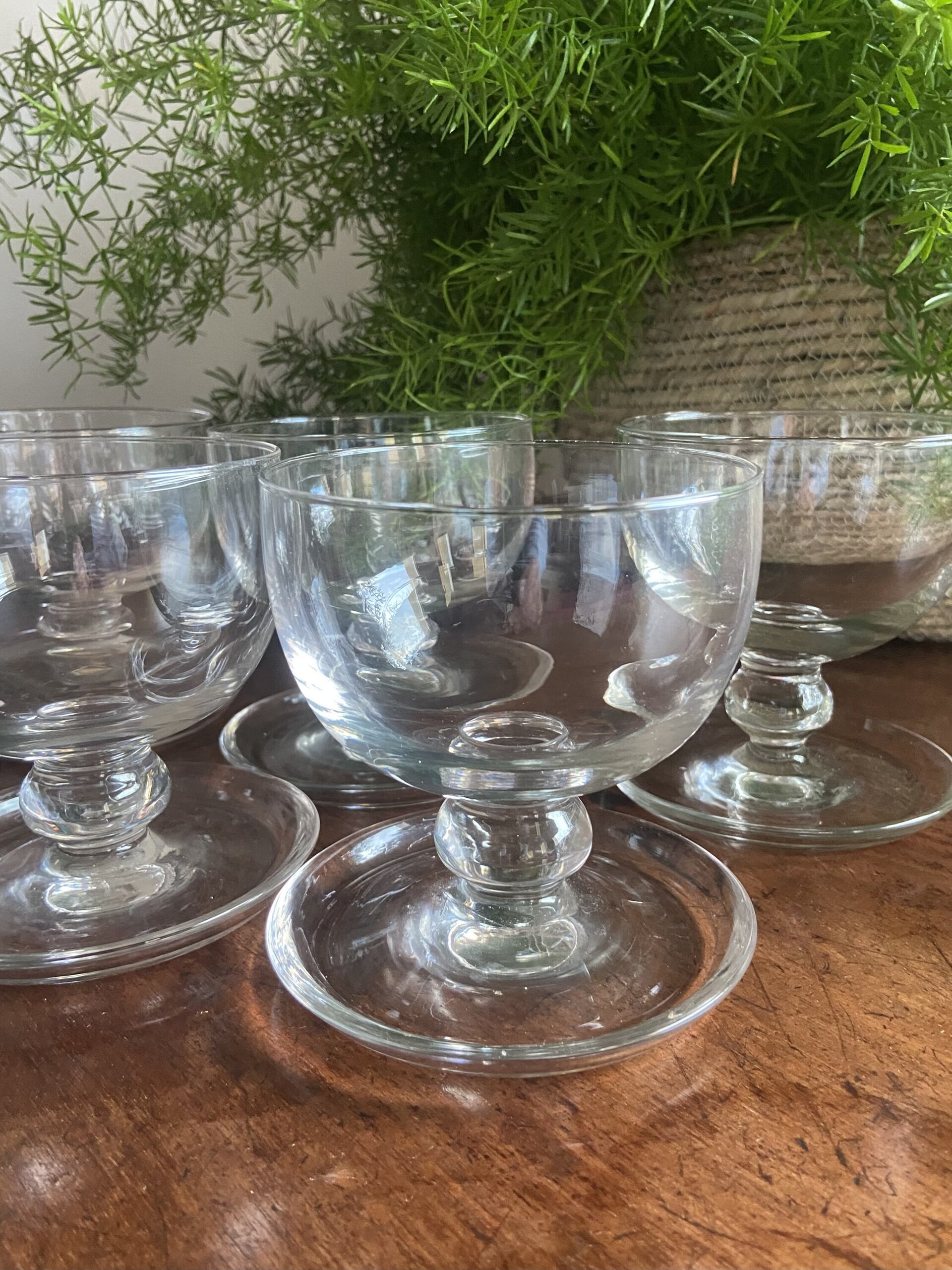 6 copas postre en vidrio transparente. - 2