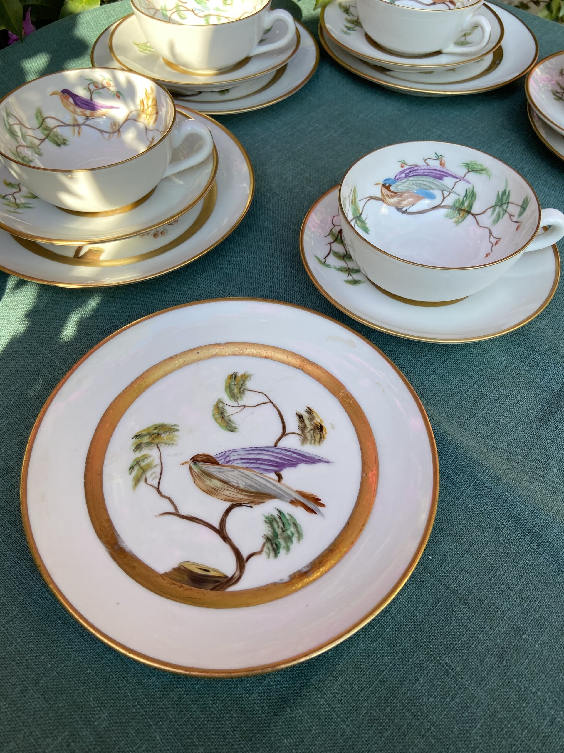 6 tazas de té con plato y 6 platos de merienda en porcelana "Bidasoa" - 5