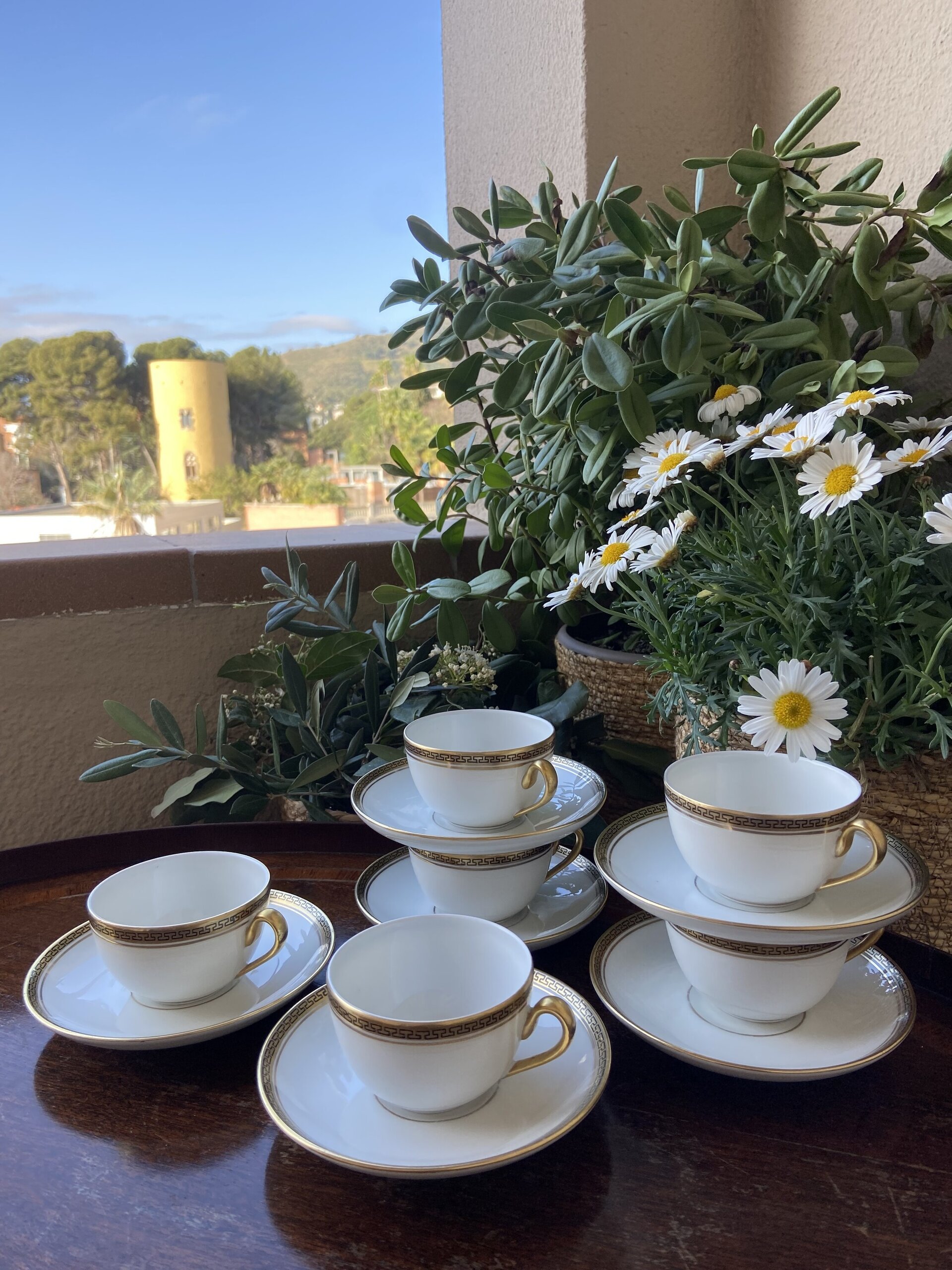 6 tazas café en porcelana "Bidasoa". - 2
