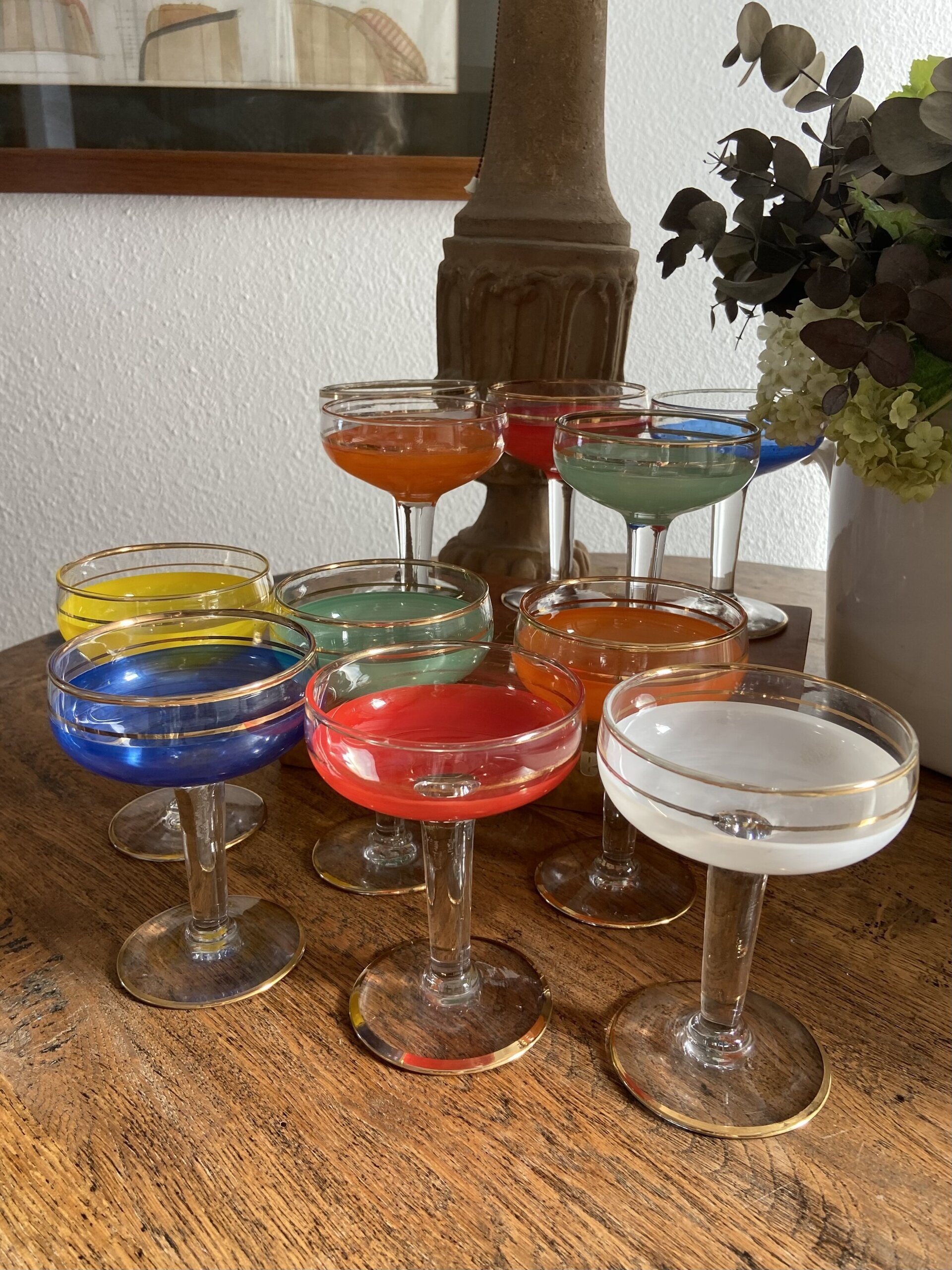 11 copas cava/postre en diferentes colores. - 8