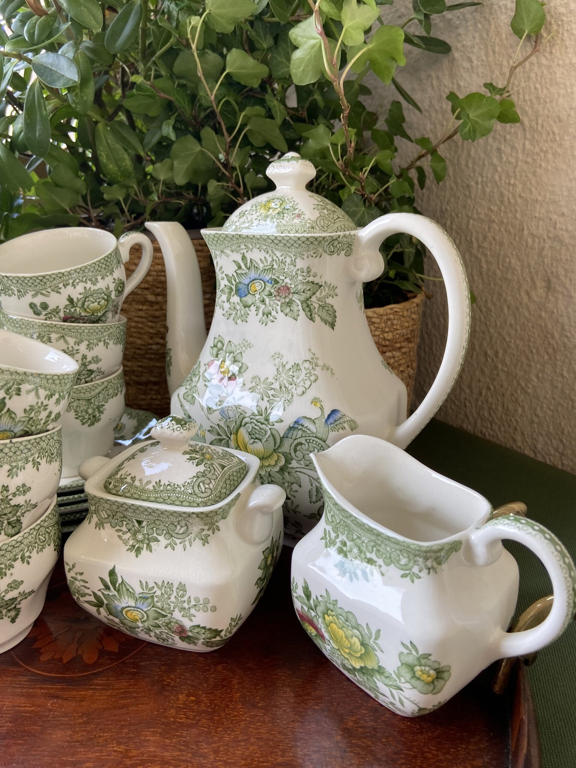Juego de café en loza inglesa "Wedwood" mod. Oriental Phersants. - 2