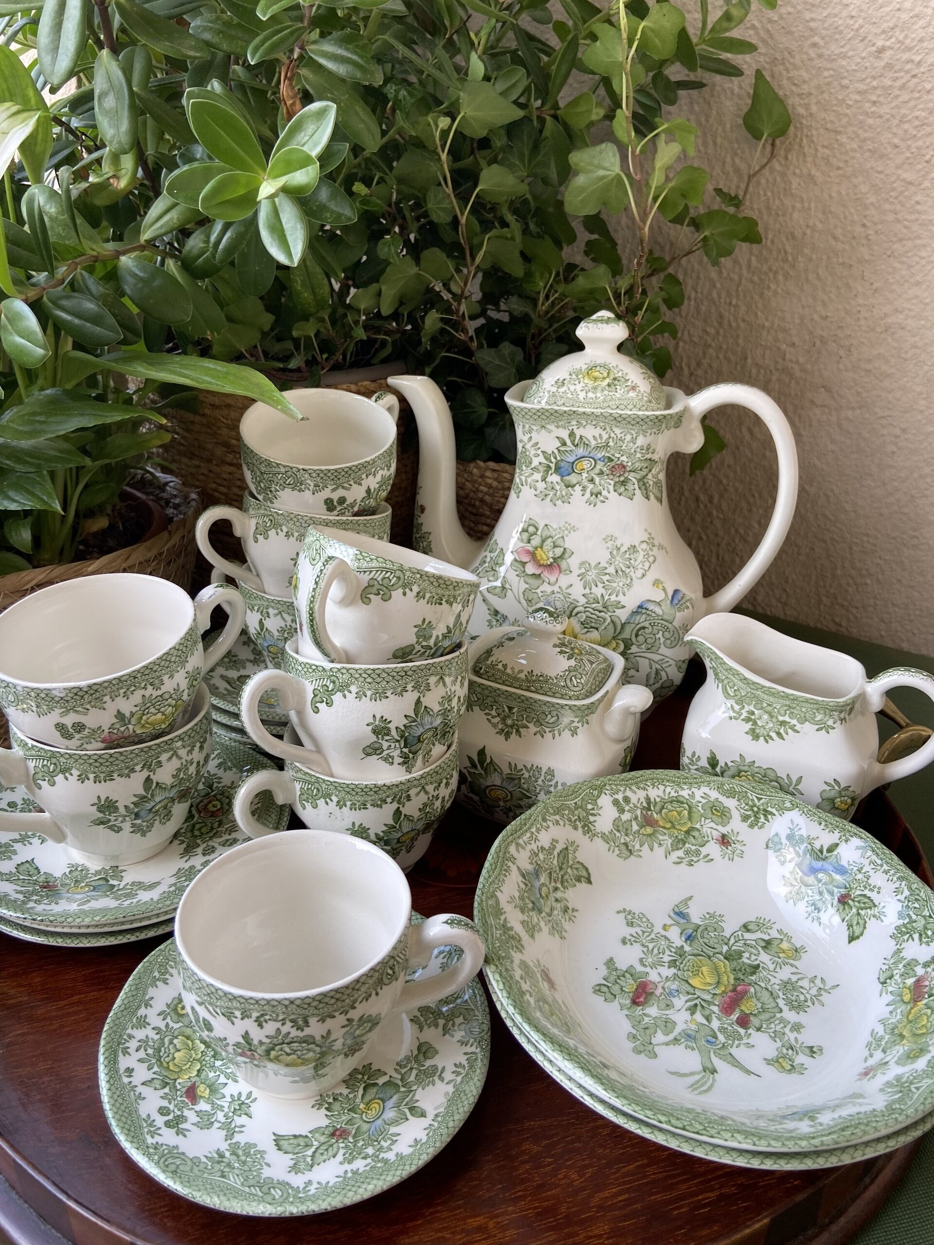 Juego de café en loza inglesa "Wedwood" mod. Oriental Phersants. - 4