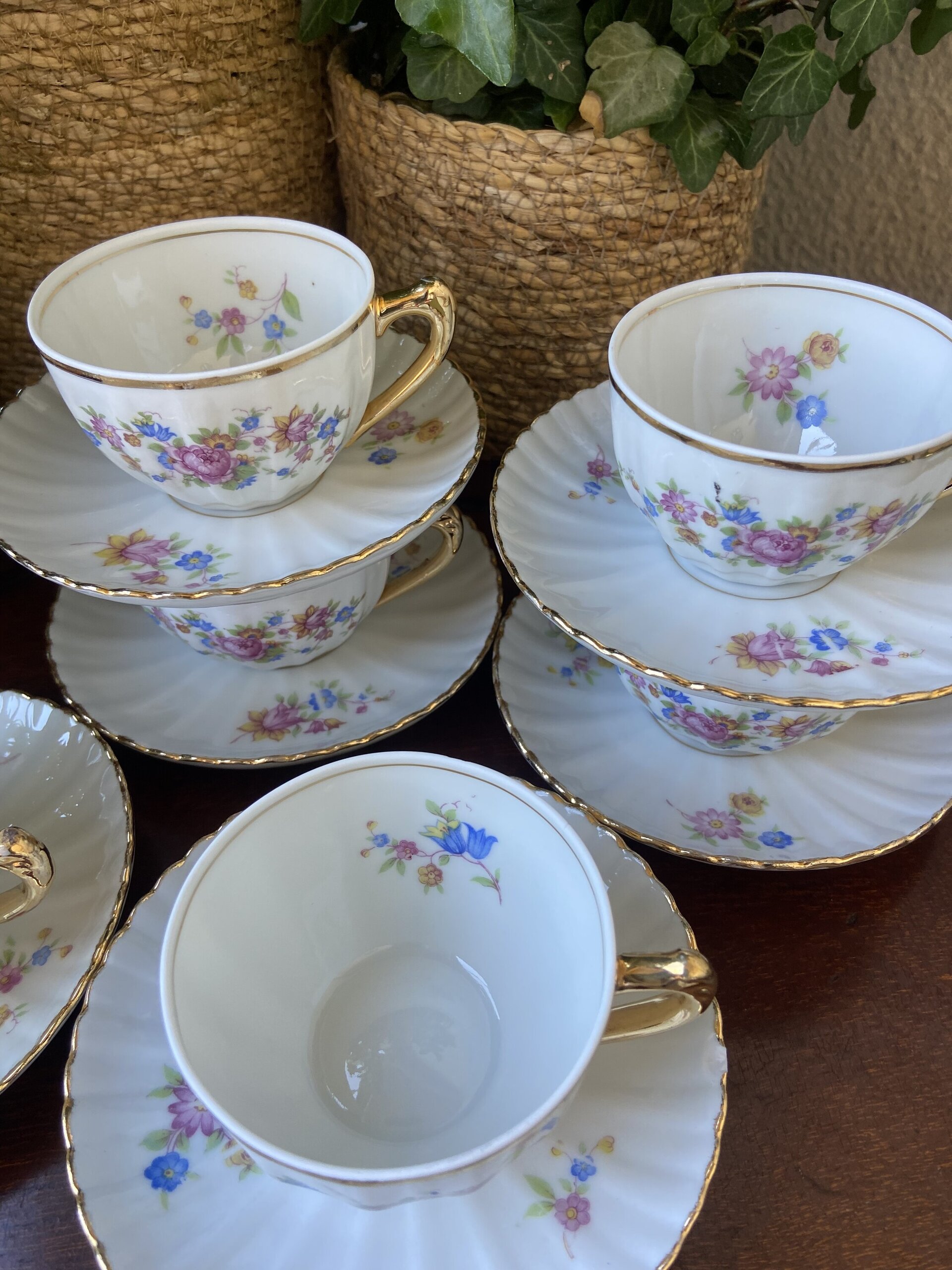 6 tazas de café en porcelana "Santa Clara". - 2