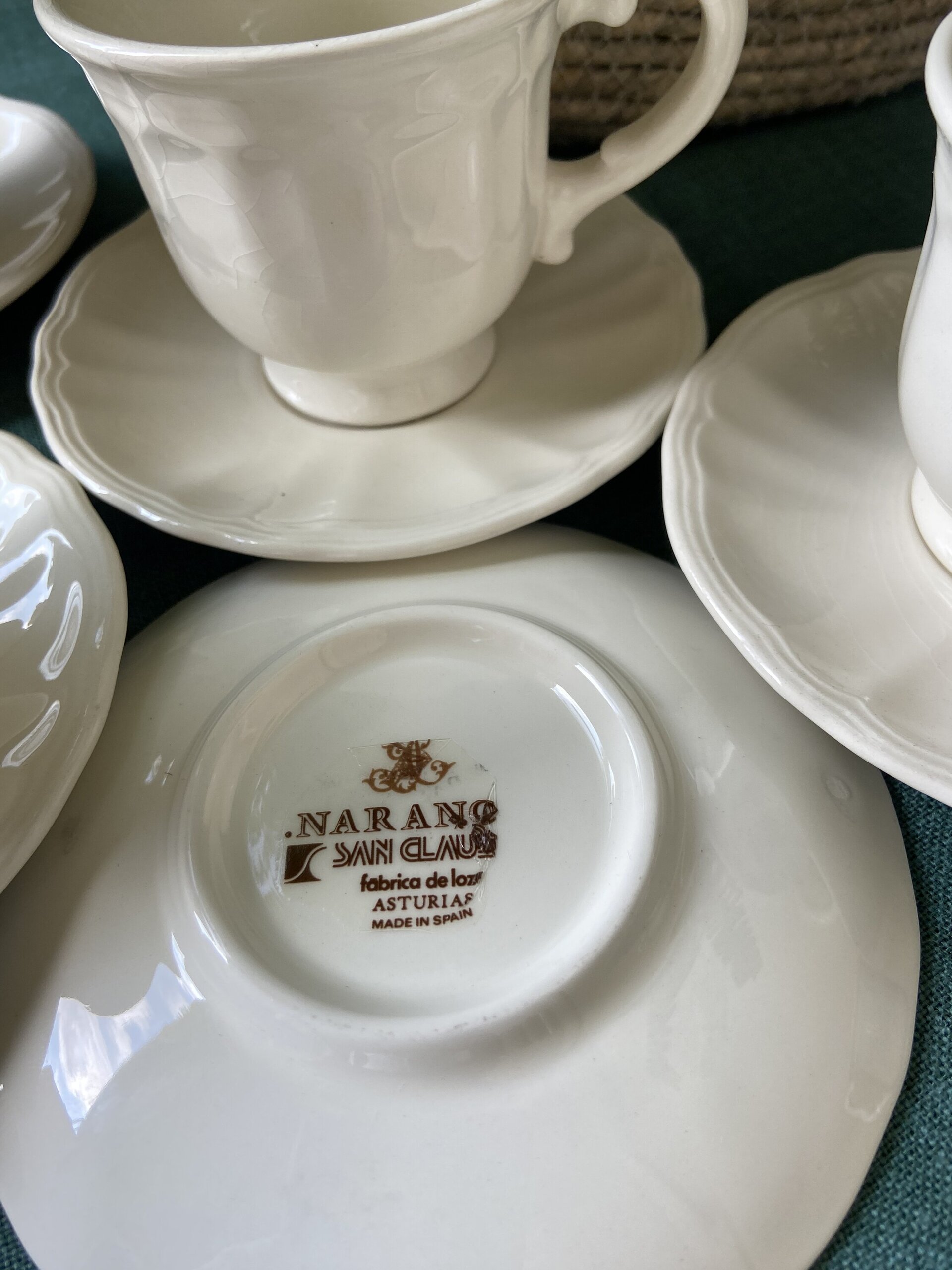 6 tazas de café en loza de "San Claudio" mod. Naranco Blanco - 5