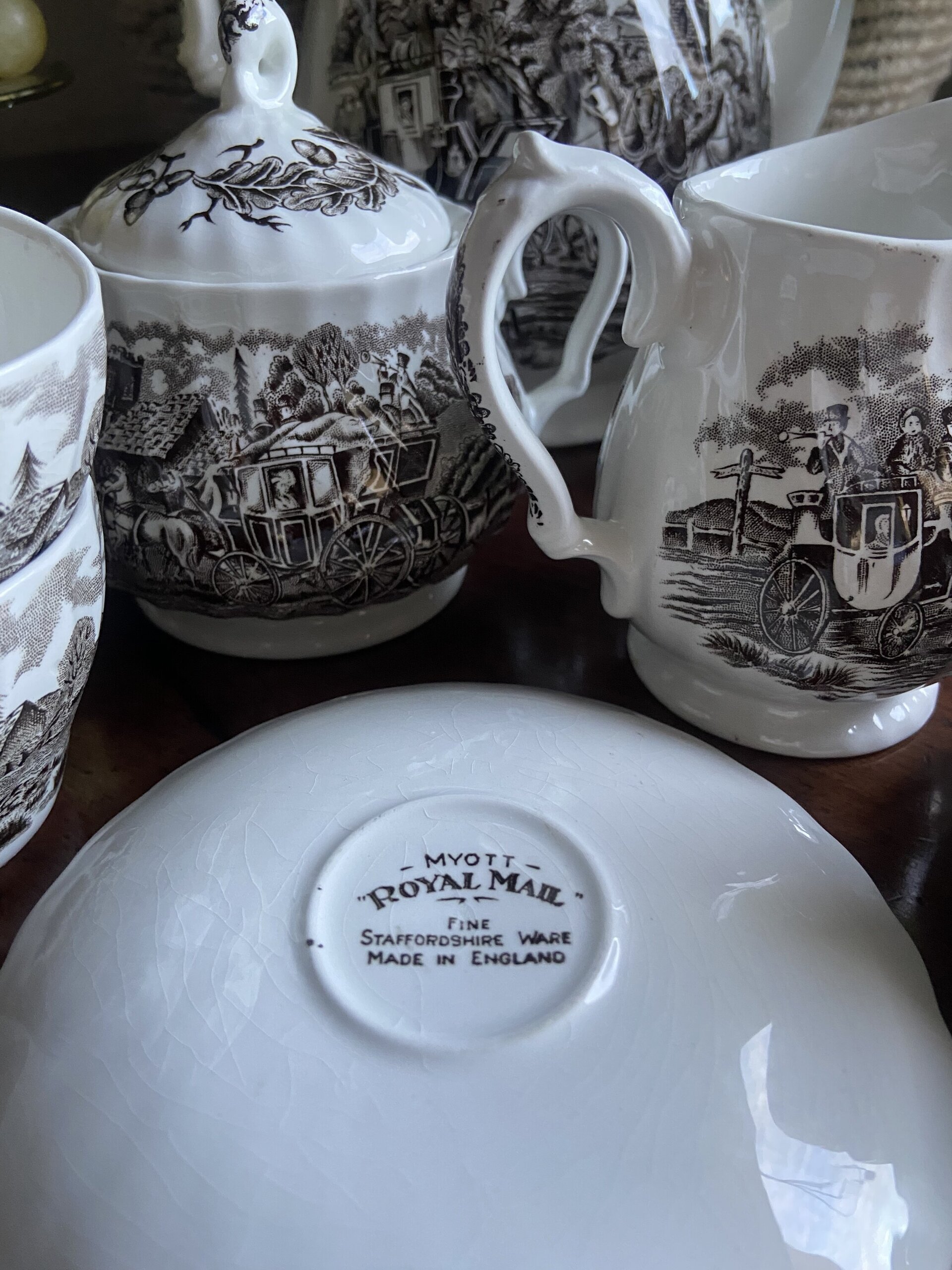 Juego café en loza inglesa "Myott" (mod. Royal Mail). - 9