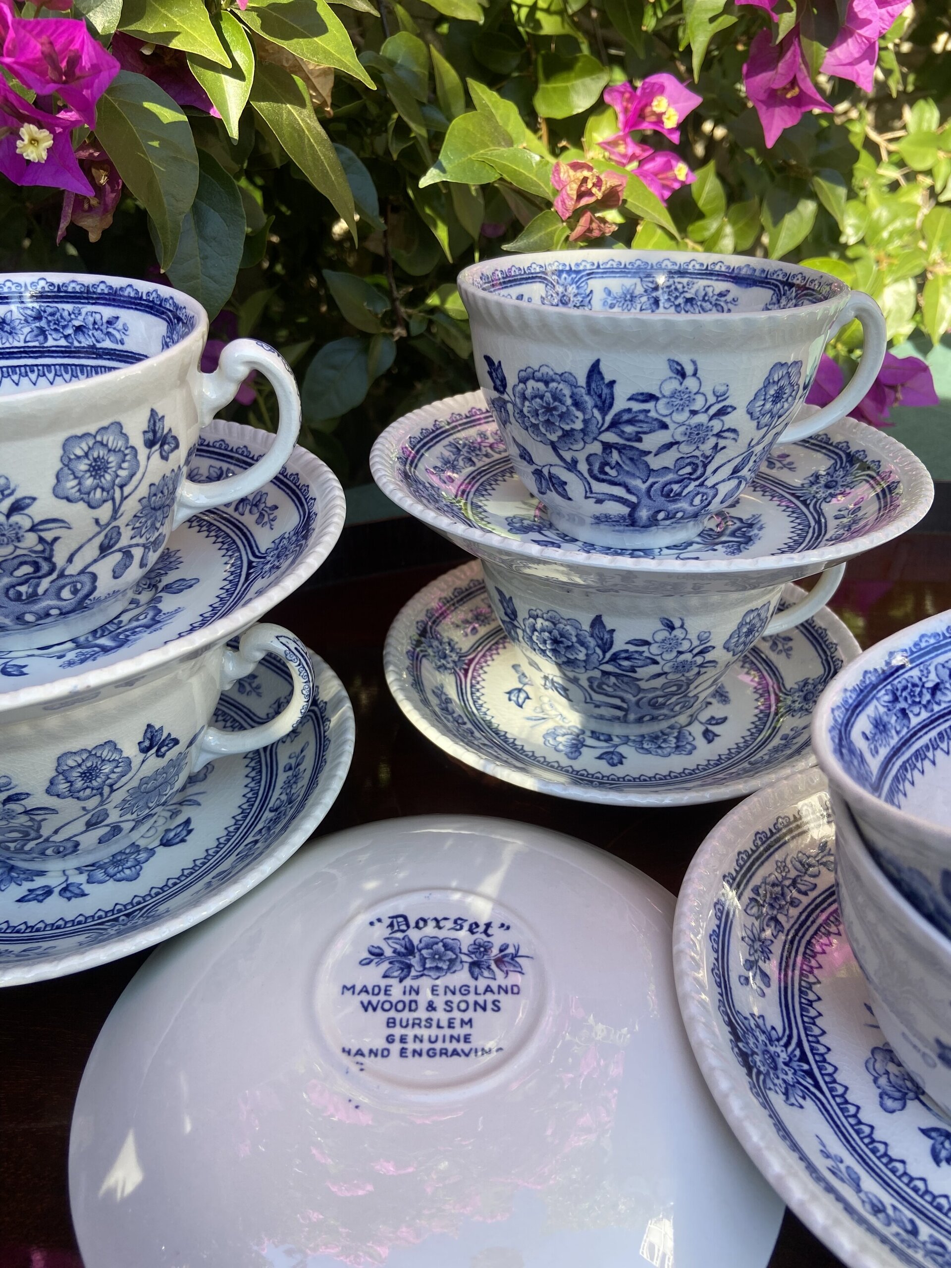 6 tazas de té en loza inglesa "Wood & Sons" (mod. Dorset). - 9