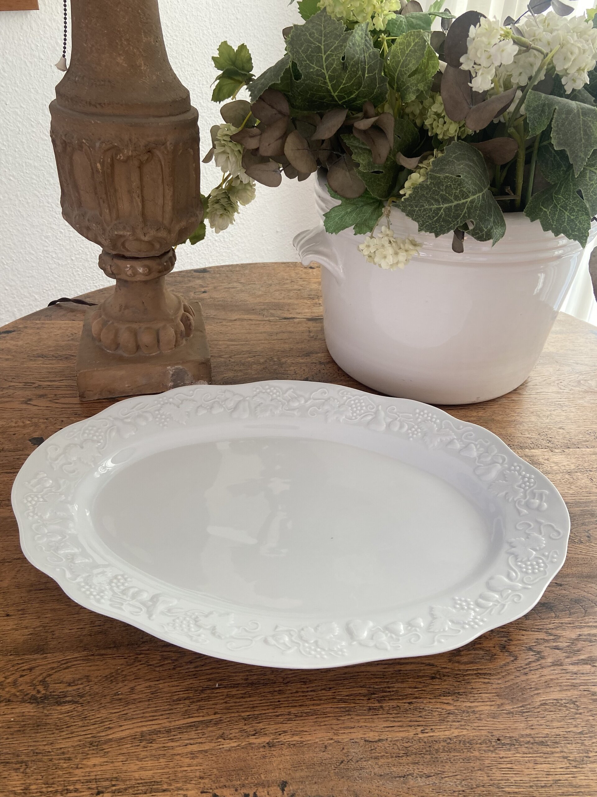 Fuente ovalada en porcelana francesa "P.H. Deshoulières" - 1