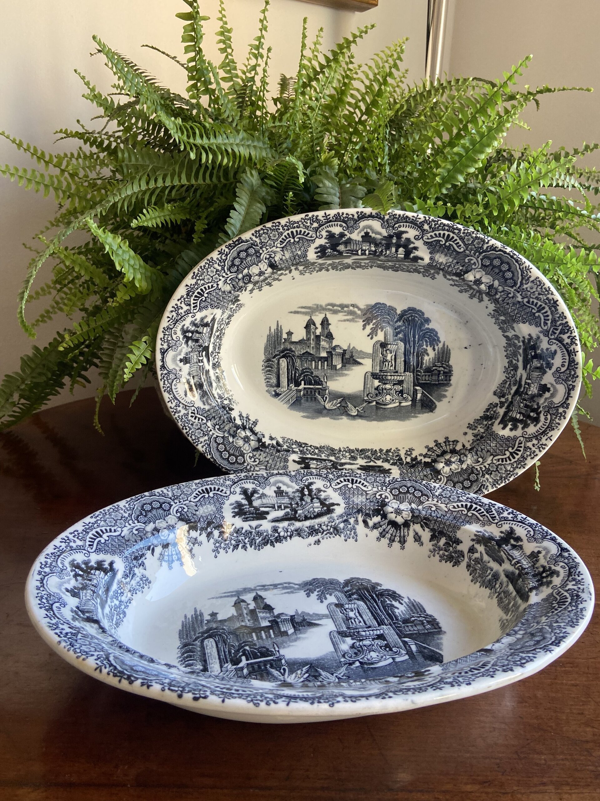 Fuente honda ovalada en loza "Pickman y Cia" - 3