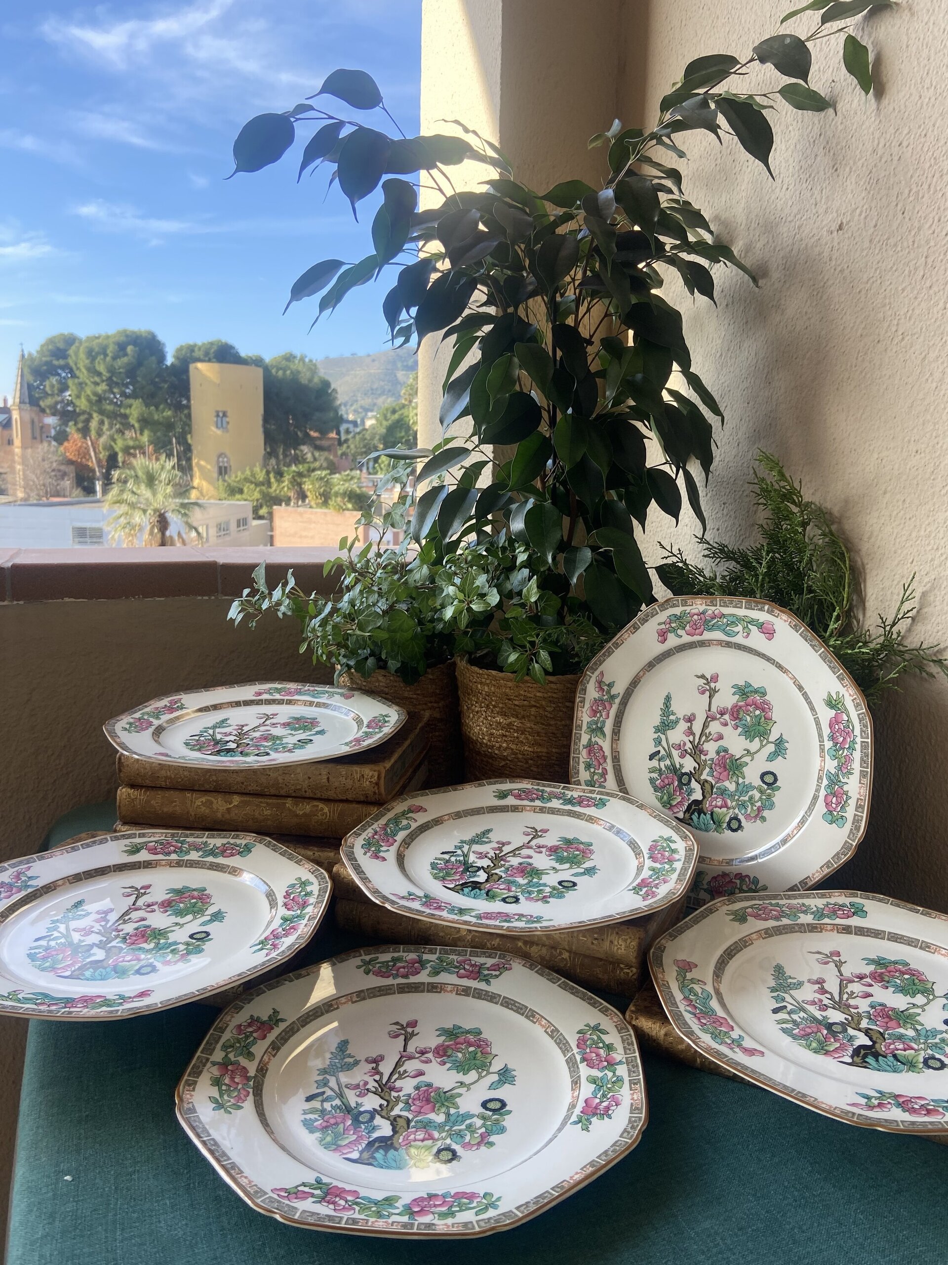 6 platos en fina porcelana inglesa "Wood & Sons". - 1