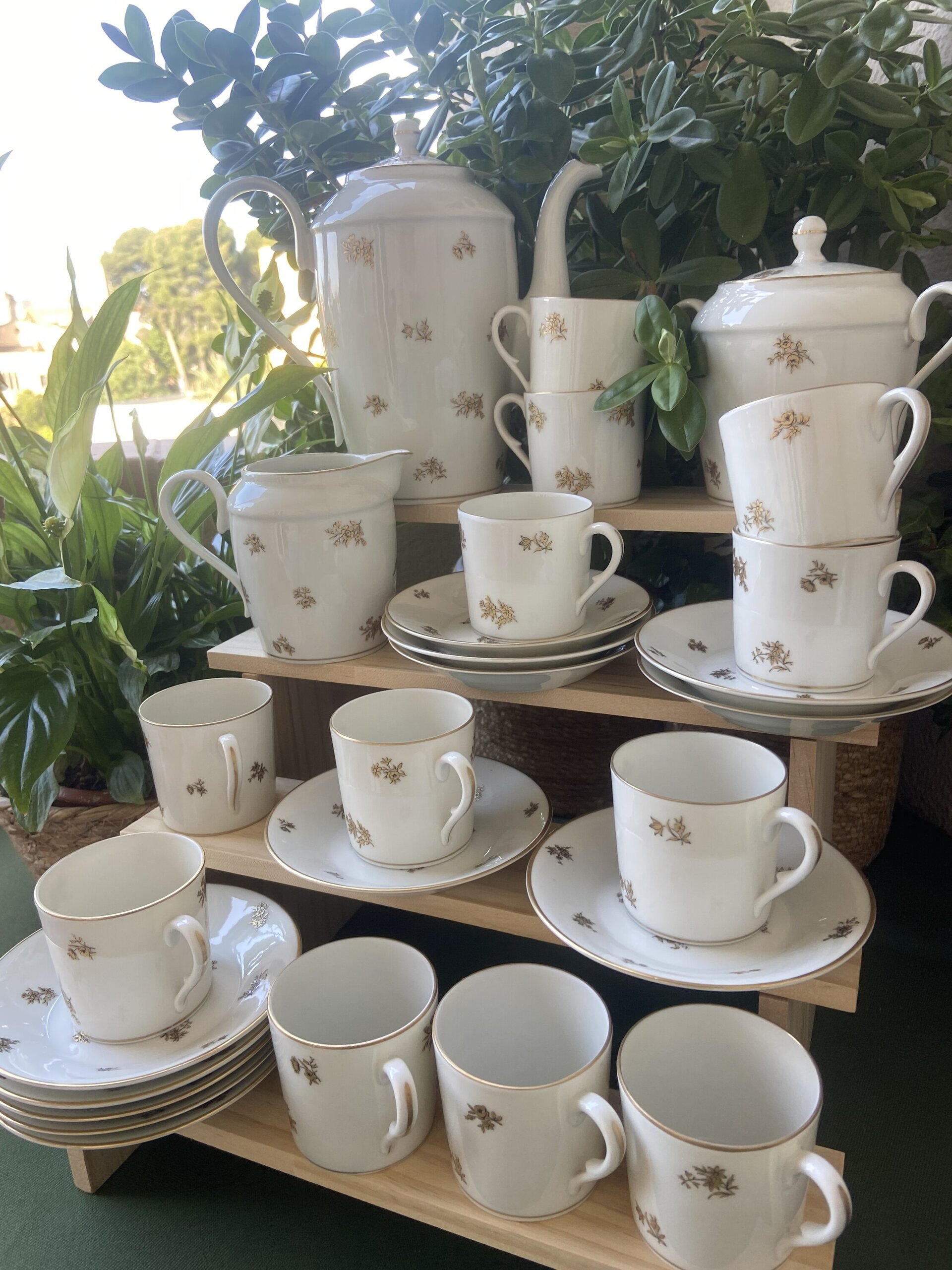 Juego de café en porcelana "Bidasoa". - 3