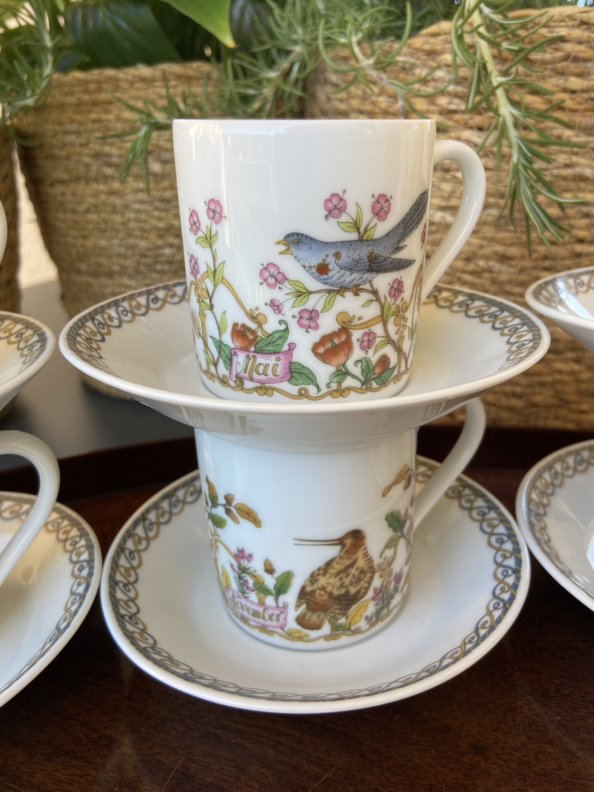 6 tazas café en porcelana alemana "Hutschenreuther". - 3