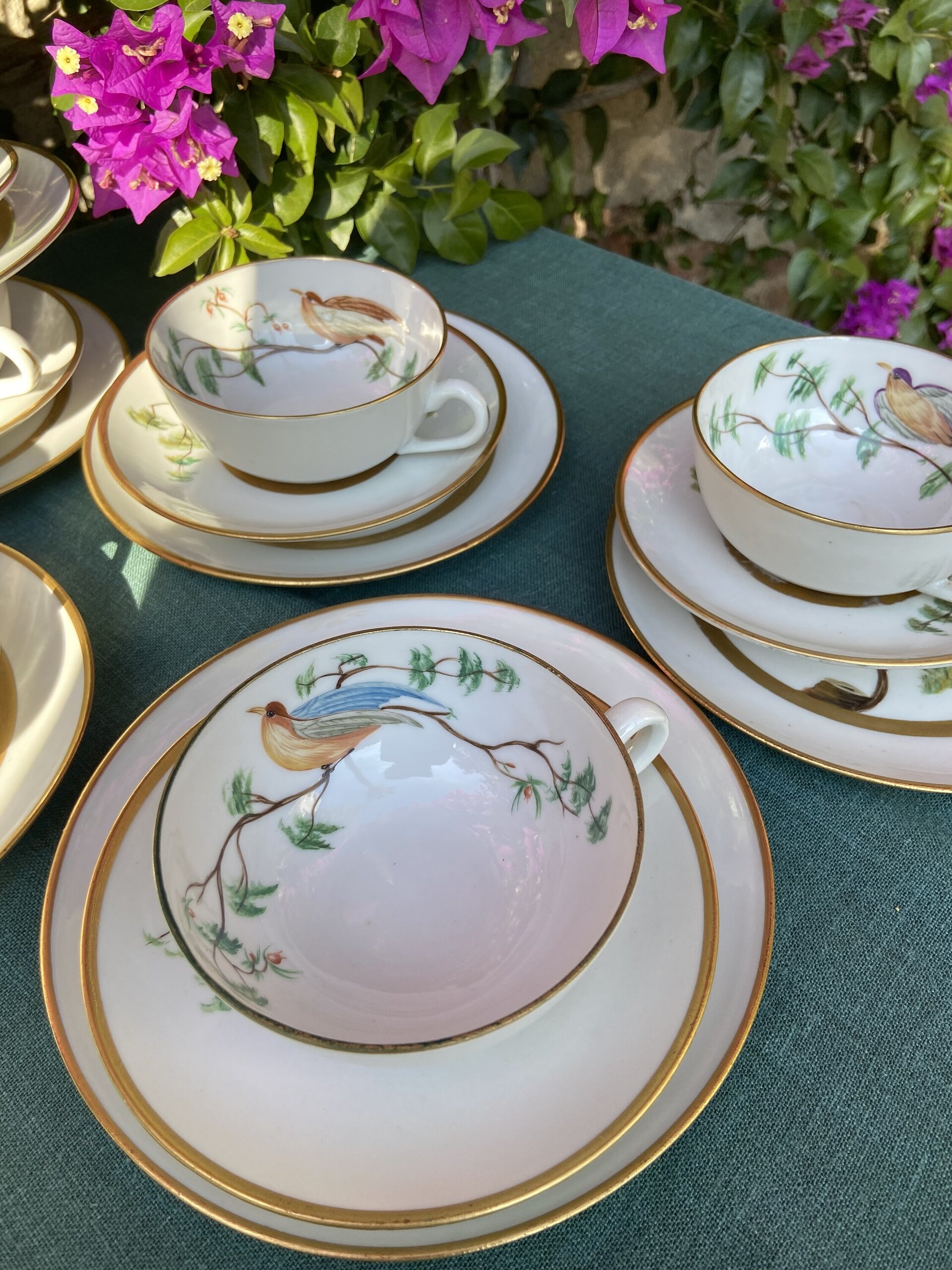 6 tazas de té con plato y 6 platos de merienda en porcelana "Bidasoa" - 3