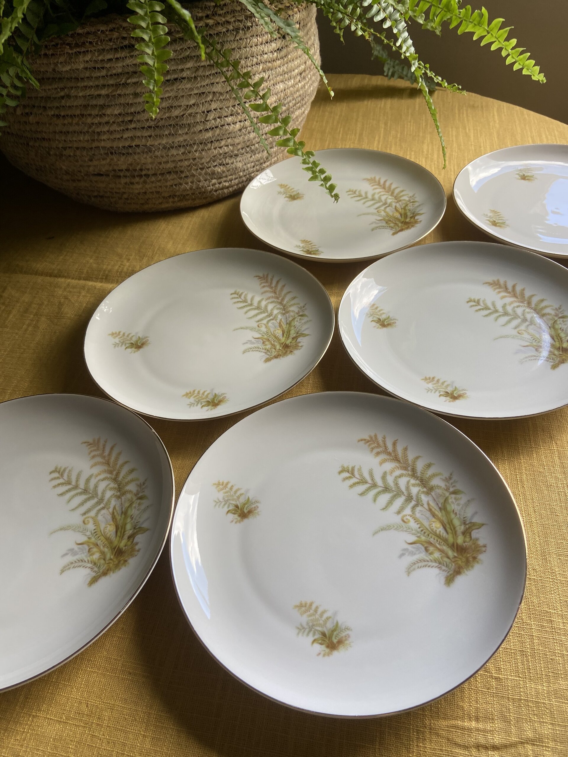5 tazas de té/desayuno y 6 platos de merienda en porcelana suiza "Langenthal" - 7