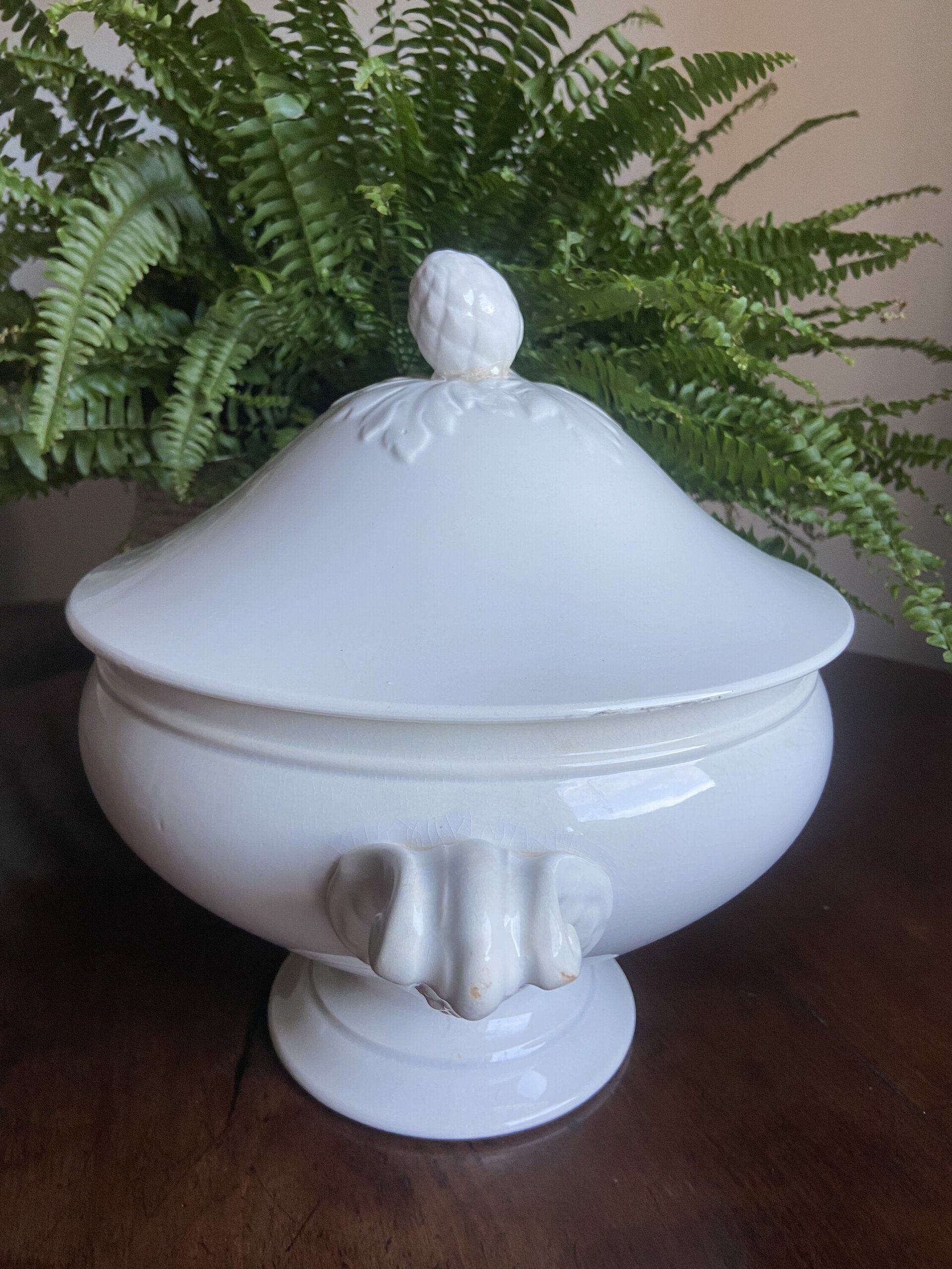 Sopera blanca francesa "Digoin & Sarreguemines". - 4