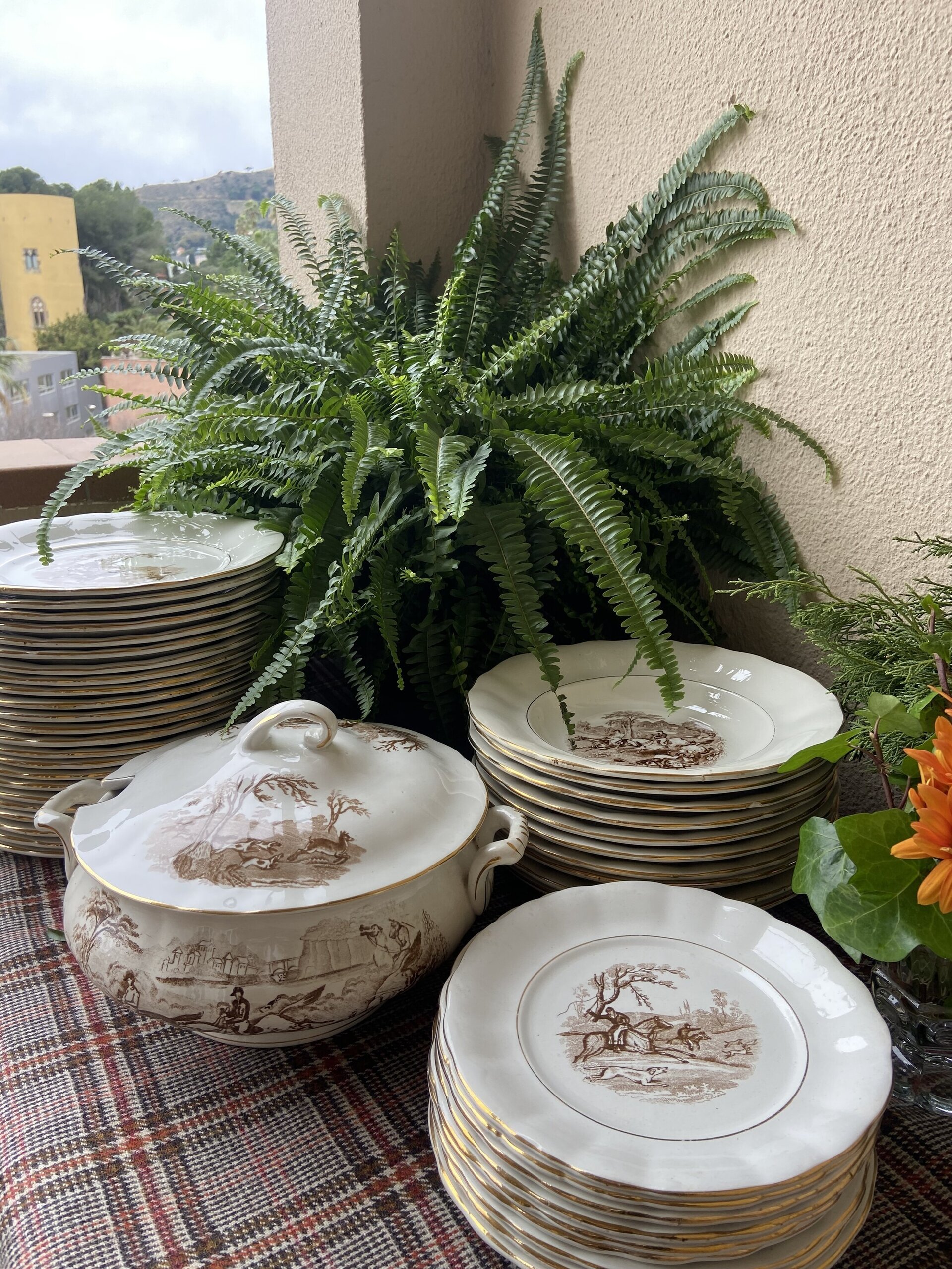 Vajilla en loza "Pickman S.A./ Sevilla/ Cartuja. - 2